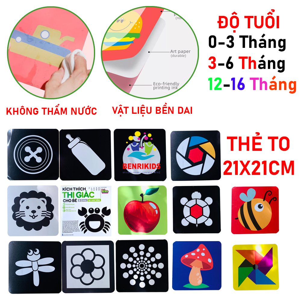 Bộ Thẻ Kích Thích Thị Giác Cho Trẻ Sơ SinhFlashCard Giúp Bé Phát Triển Não Bộ, Kích Thích Thị Giác.