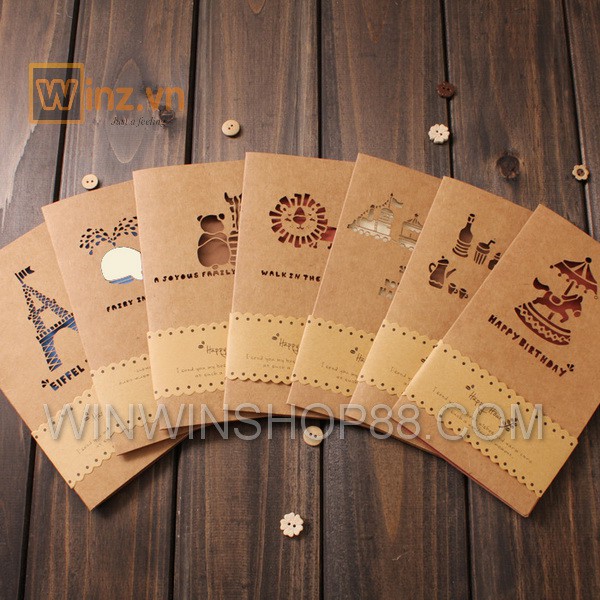 Thiệp thông điệp sinh nhật Vintage, thiệp sinh nhật, thôi nôi cho bé trai bé gái - Andhere