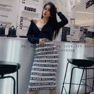 Sét áo bomber umi kèm váy cúp ngực siêu xinh