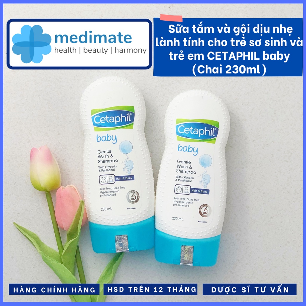 Sữa tắm và gội cho trẻ em CETAPHIL Baby 2 trong 1 dịu nhẹ, an toàn, lành tính cho bé