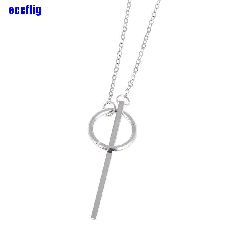 ECC 1PC Circle Strip Long Chain Necklace Collares Choker Necklace Pendants For Women