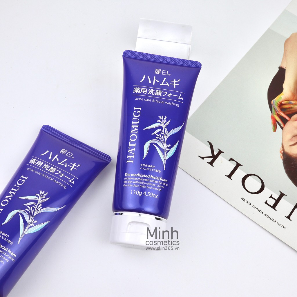 Sữa rửa mặt Hatomugi màu xanh Washing Foam 130gr sáng da chính hãng Nhật Bản | BigBuy360 - bigbuy360.vn