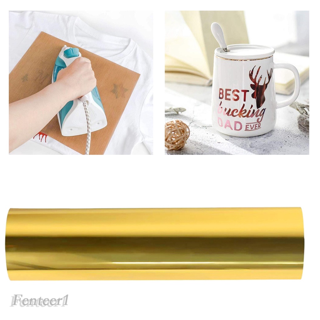 [FENTEER1] Easy Weed Metallic Heat Transfer Vinyl Iron-on press HTV T-shirt Cricut Film