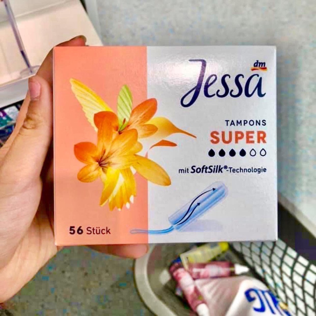 Băng Vệ Sinh Dạng Nút Tampon Jessa Nội Địa Đức, Băng Vệ Sinh Phụ Nữ Tampon Thấm Hút Tốt, Thoải Mái, Tiện Dụng