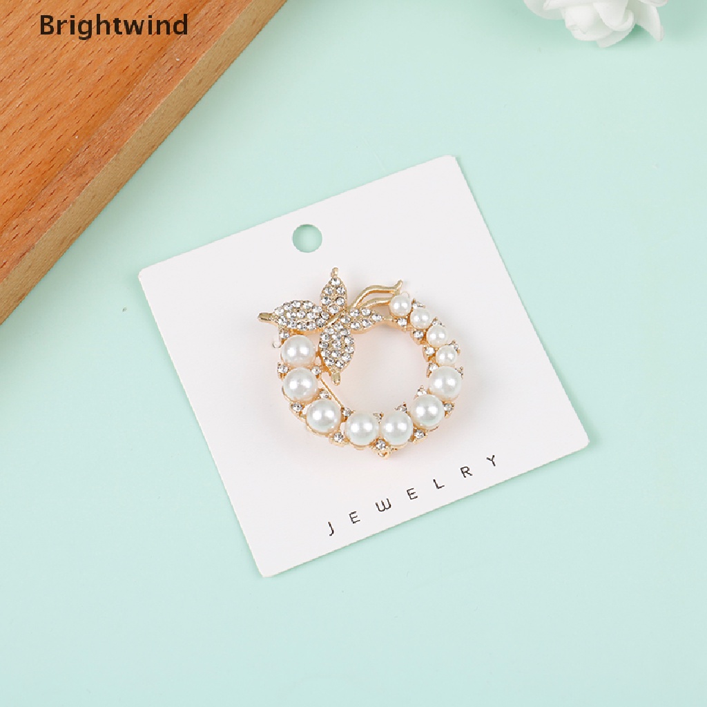 [Brightwind] Pearl Rhinestone Wreath Butterfly Brooch Women Weddings Office Brooch Pins Gifts Hot Sell