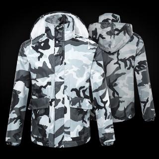 Camouflage Raincoat Rain Pants Suit Adult Hiking Split Motorcycle Men and Women Riding Thick Waterproof Body Raincoat