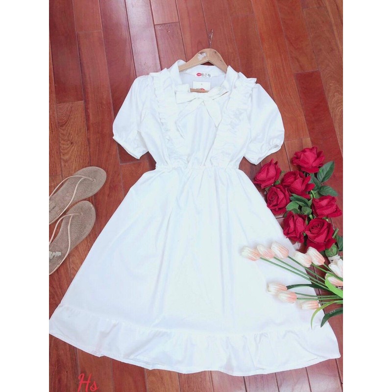 [Mã FAXANH1505 giảm 10K đơn 50K] Váy bèo vai buộc nơ HS67 | BigBuy360 - bigbuy360.vn