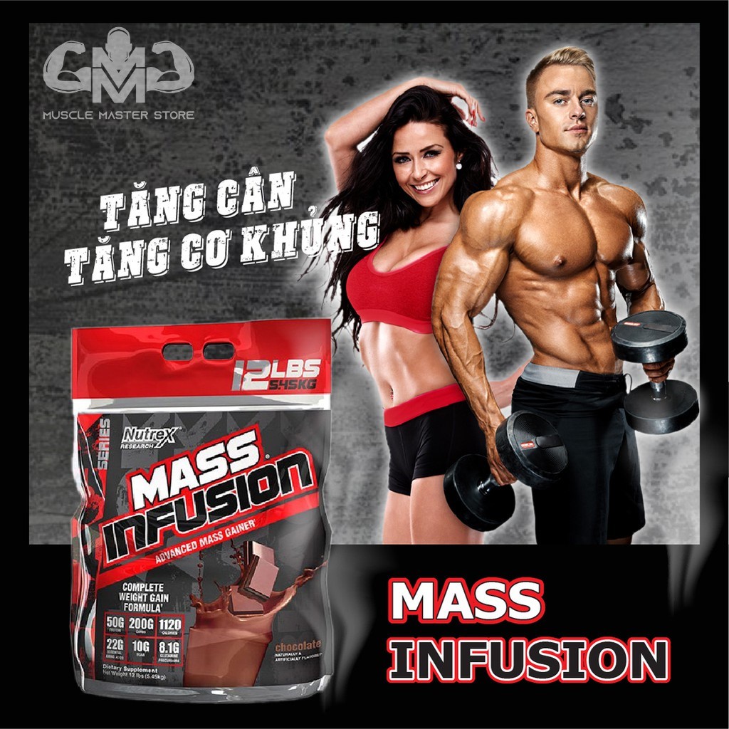 Sữa Tăng Cân Và Cơ Nạc Cao Cấp NUTREX MASS INFUSION 12LBS