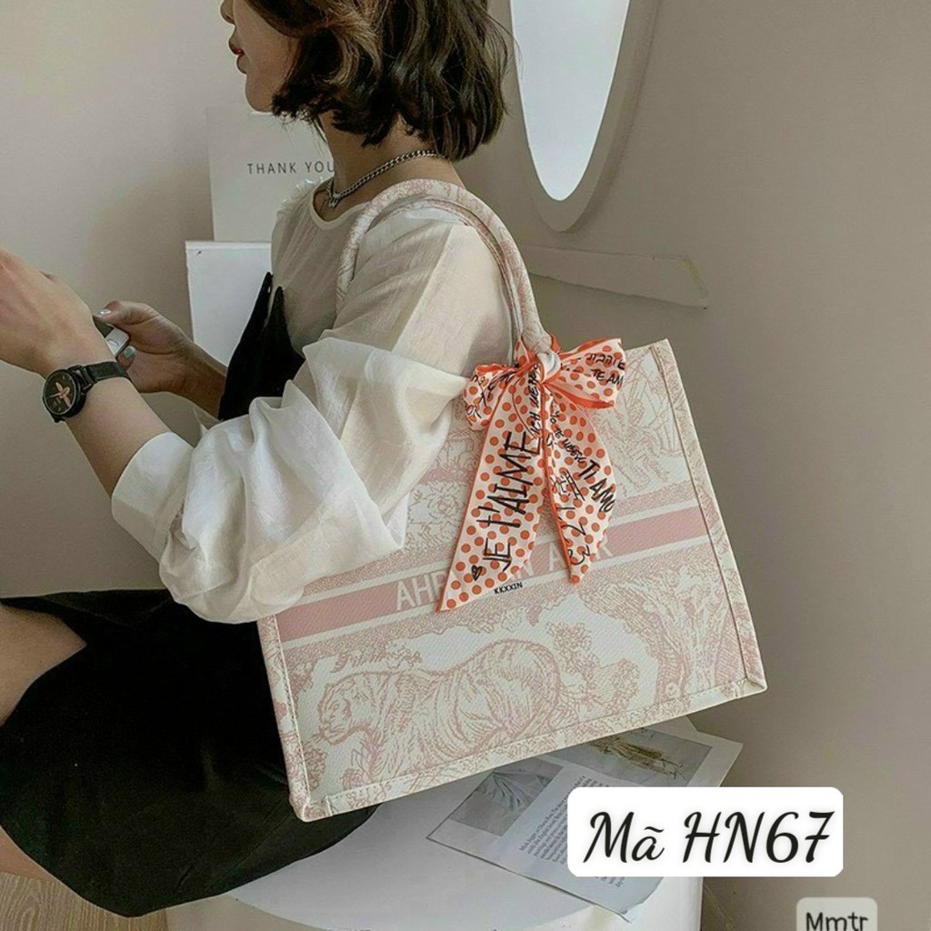 Túi chéo Dior 2 màu Đen và Hồng - Túi xách nữ Dior size 35 chất đẹp đựng được laptop (tặng kèm khăn lụa)ui