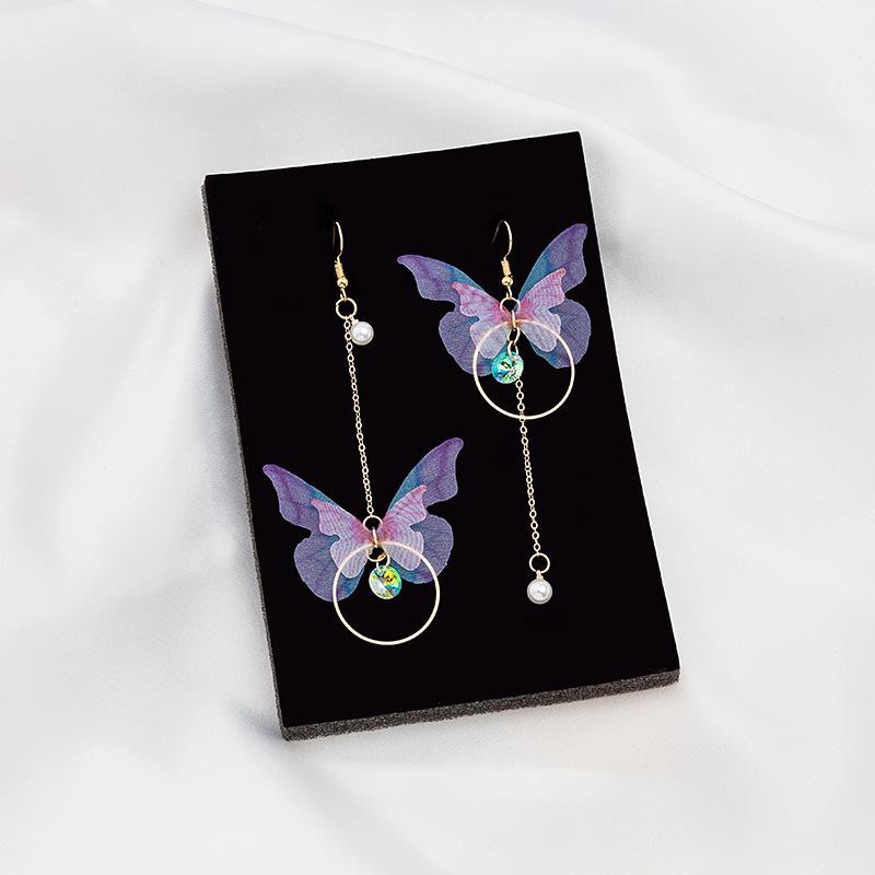 Khuyên tai BƯỚM CÁNH TRONG THẢ HẠT sang chảnh cá tính thời trang bông tai phong cách Hàn Quốc xinh xắn dễ thương