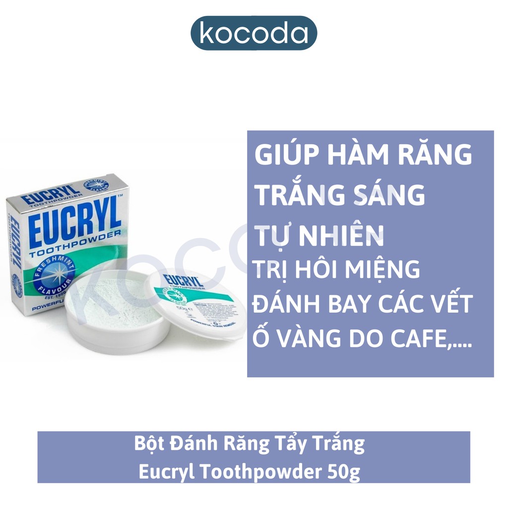 Bột Đánh Răng Tẩy Trắng Eucryl Toothpowder 50g - KOCODA