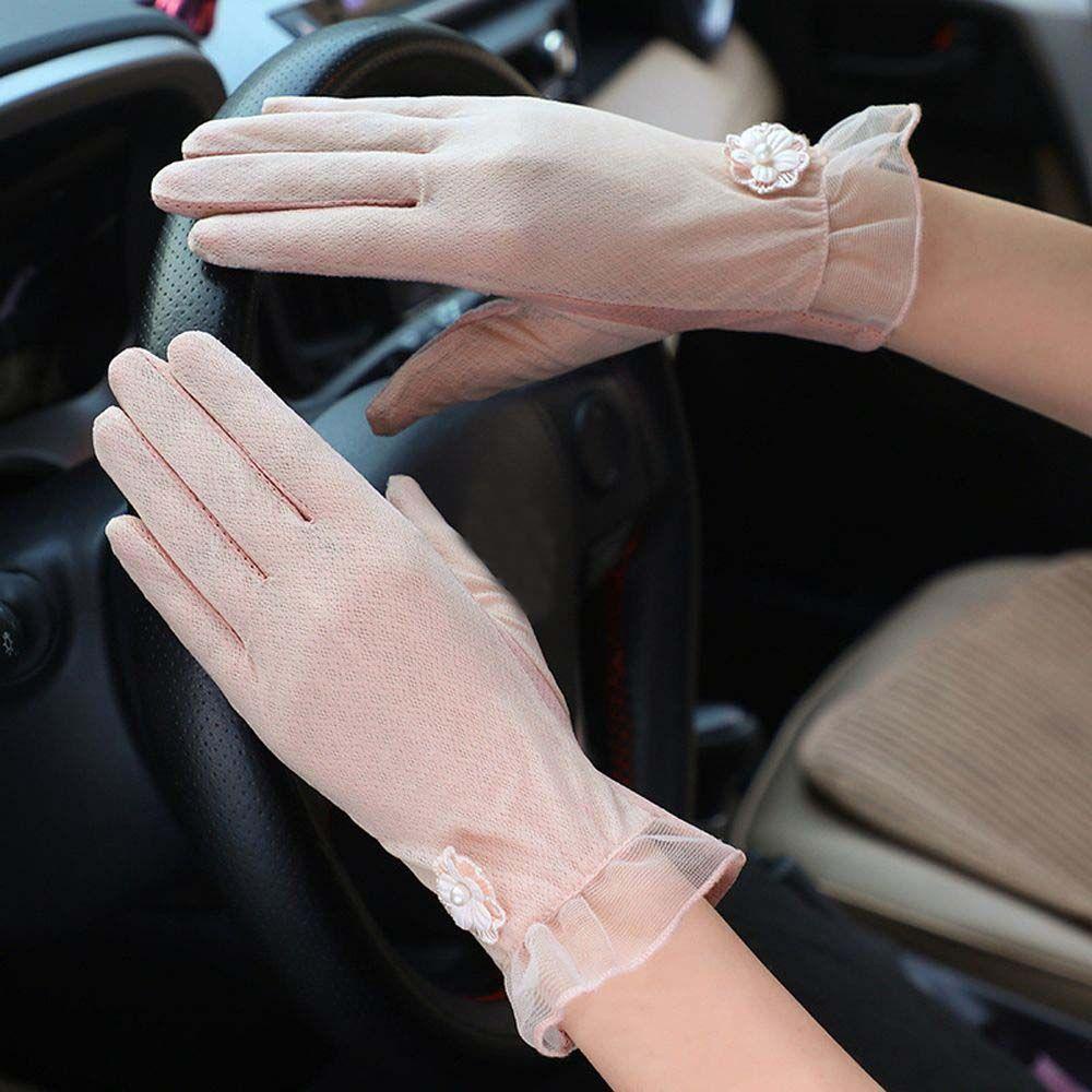 DARNELL Găng Tay Lái Xe Chống Nắng Đàn Hồi Họa Tiết Hoa Đơn Giản Có Thể Chạ
