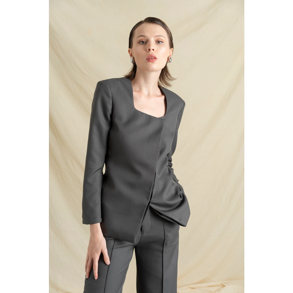 Suit KHÂU BY CQ (áo Vest và quần) màu xám Wylda