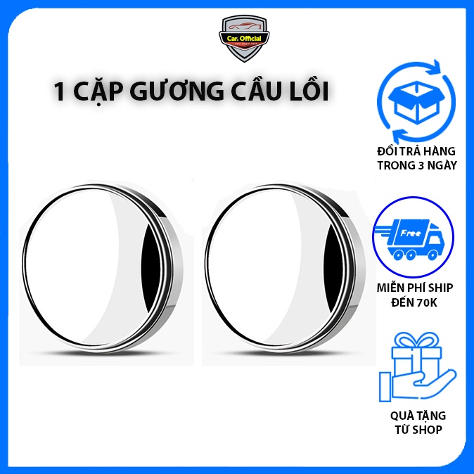Gương Cầu Lồi Oto – Gương Cầu Lồi – Xóa Điểm Mù 360 Độ Hỗ Trợ Quan Sát Gương Chiếu Hậu ÔTô Loại Có Viền (Màu Ngẫu Nhiên)