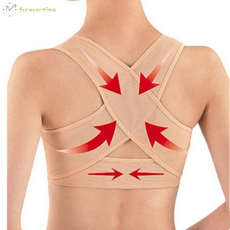 ☞Chính xác☜ Women Chest Back Support Belt Adjustable Body Shaper Breathable Corset Posture Corrector Brace Strap For Health Care