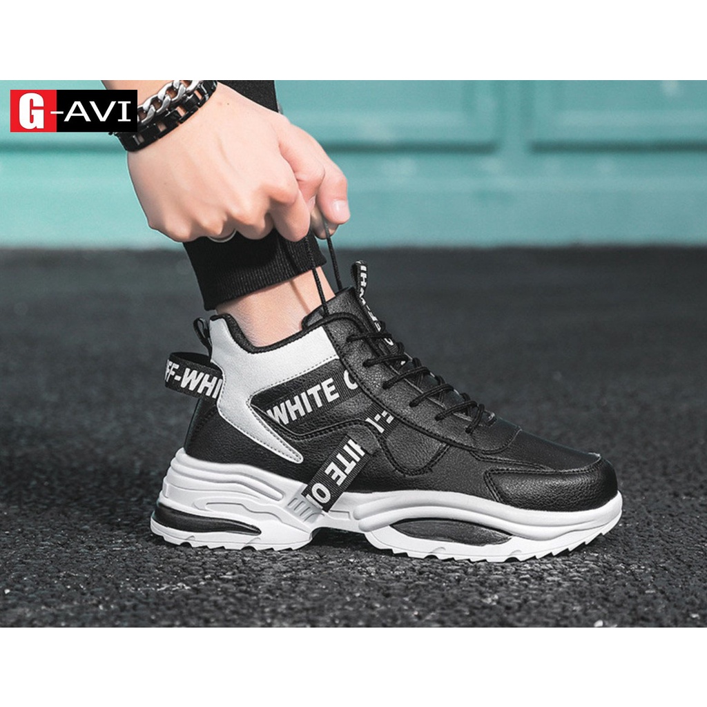 GIÀY NAM ĐỒNG GIÁ-Giày thể thao nam cổ nhỡ đế tăng chiều cao 5cm kiểu dáng thời trang phong cách cá tính Avi 386