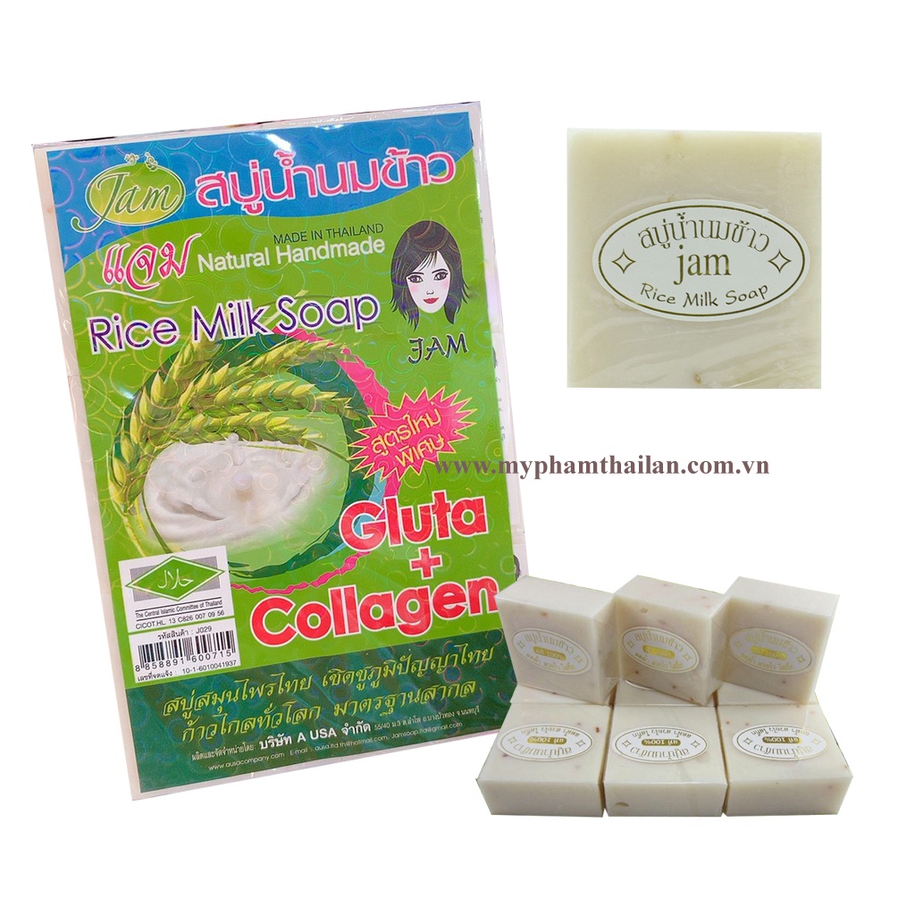 MỘT BÁNH Xà phòng cám gạo Thái Lan Jam Rice Milk Soap
