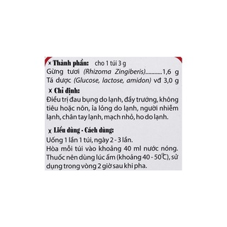 Trà Gừng Traphaco (Hộp 10 túi x 3g cốm)