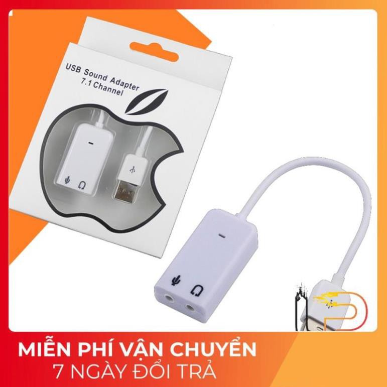 [BH 6 THÁNG] Usb sound 7.1 - bộ chuyển đổi cổng usb sang 2 jack Audio và mic