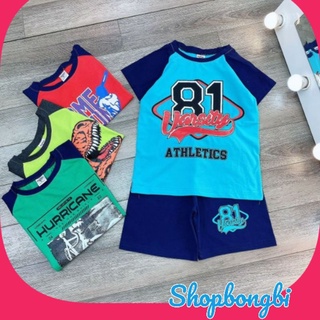 (23-45kg) Bộ Bé Trai Cộc Tay cotton xuất dư co dãn mát mịn