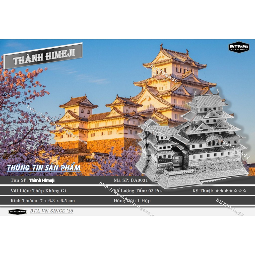 Mô Hình Lắp Ráp 3d Thành Himeji - Hạc Trắng