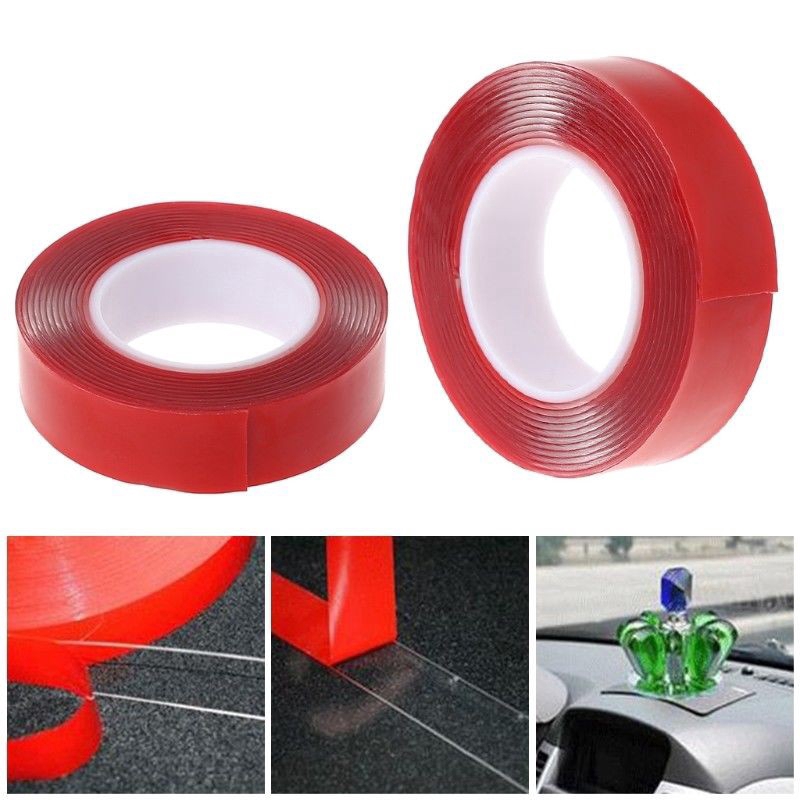 Băng Keo Hai Mặt Màu Đỏ Dài 2m Độ Bền Cao