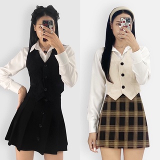 DALLA Áo gile nữ dạng vest cài khuy