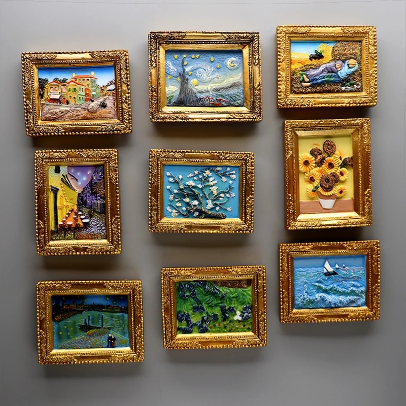 Nam Châm Trang Trí Tủ Lạnh Hình Tranh Van Gogh 3d