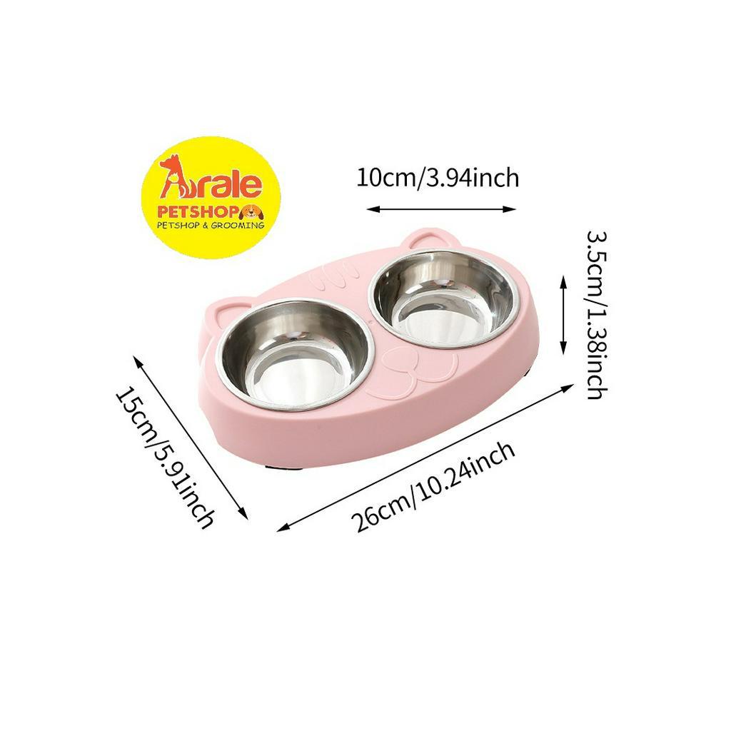 Tô đôi đựng thức ăn cho chó mèo dễ thương