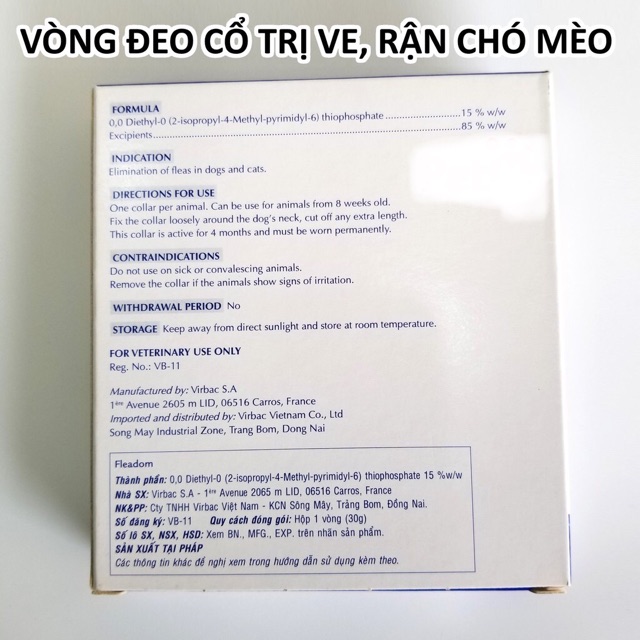 Vòng chống rận Fleadom cho chó mèo