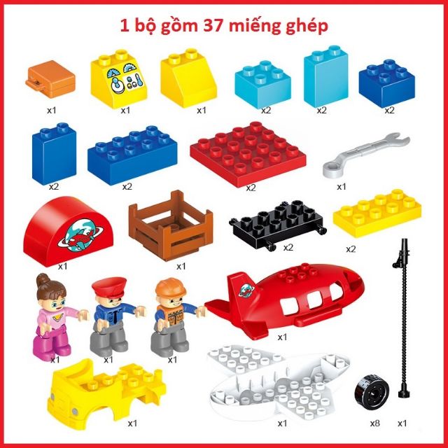 Gorock - Bộ lắp ráp Sân bay tương thích lego duplo