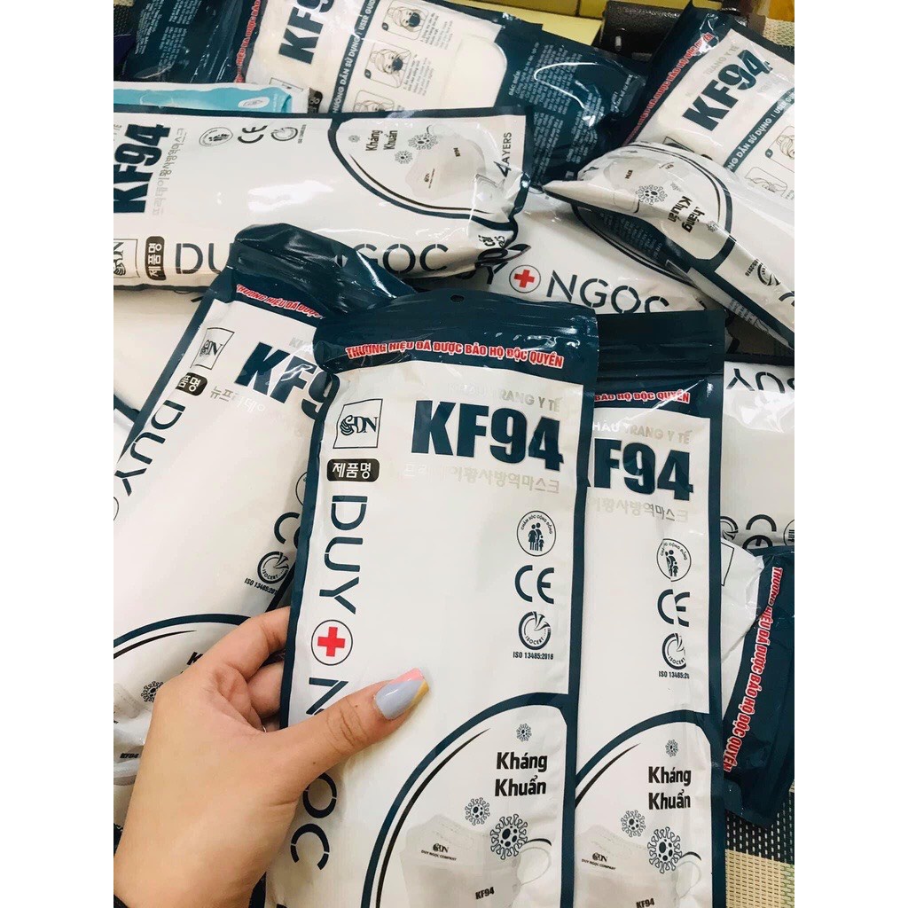 Khẩu Trang KF94 4D Kháng Khuẩn Chống Bụi Mịn Hàng Cao Cấp Hàn Quốc (Túi 10 Chiếc)