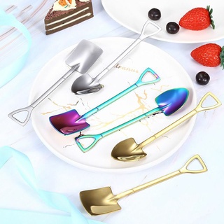 Thìa inox , muỗng inox ăn hình xẻng mạ vàng ăn dưa hấu xưới đất trồng cây muỗng hình xẻng bằng thép không gỉ