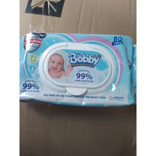 Khăn Giấy Ướt Bobby Loại 100 Tờ (Có hương và Không hương )