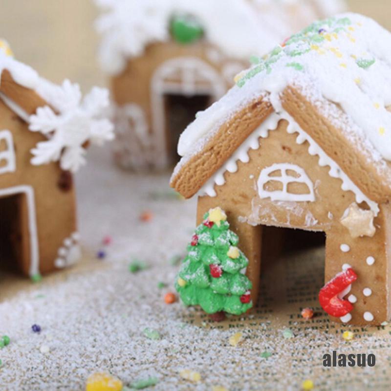 3 Khuôn làm bánh quy bằng thép không gỉ tạo hình nhà kẹo gừng sáng tạo