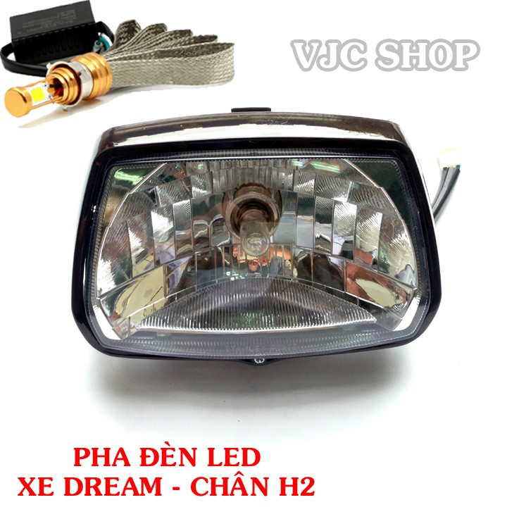 Bộ pha đèn xe Dream sử dụng bóng LED siêu sáng chân H2