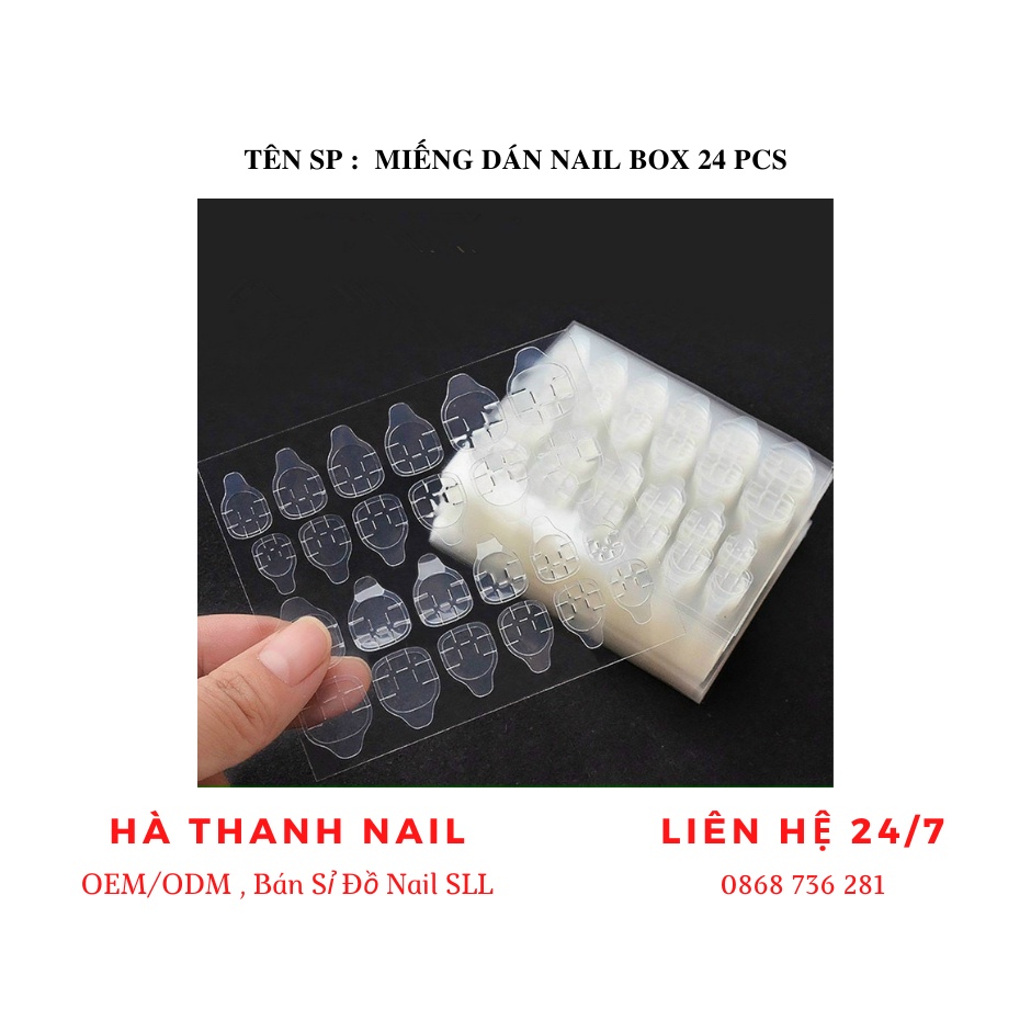 Miếng Keo Dán Trong Suốt Chống Thấm Nước Dùng Dán Móng Giả Trang Trí Móng . Miếng Dán Nail Box 24 Móng