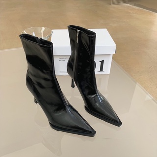 Boot cổ ngắn mũi nhọn da trơn mềm cao cấp