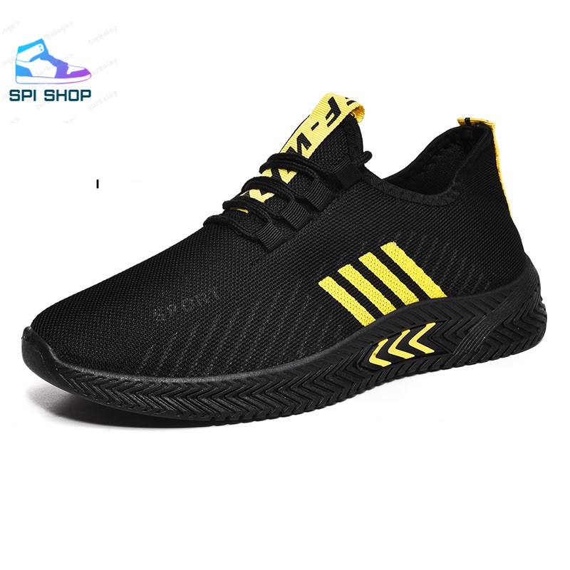 Giày thể thao nam,Giày sneaker nam  giá rẻ đế nhẹ S35 màu đen