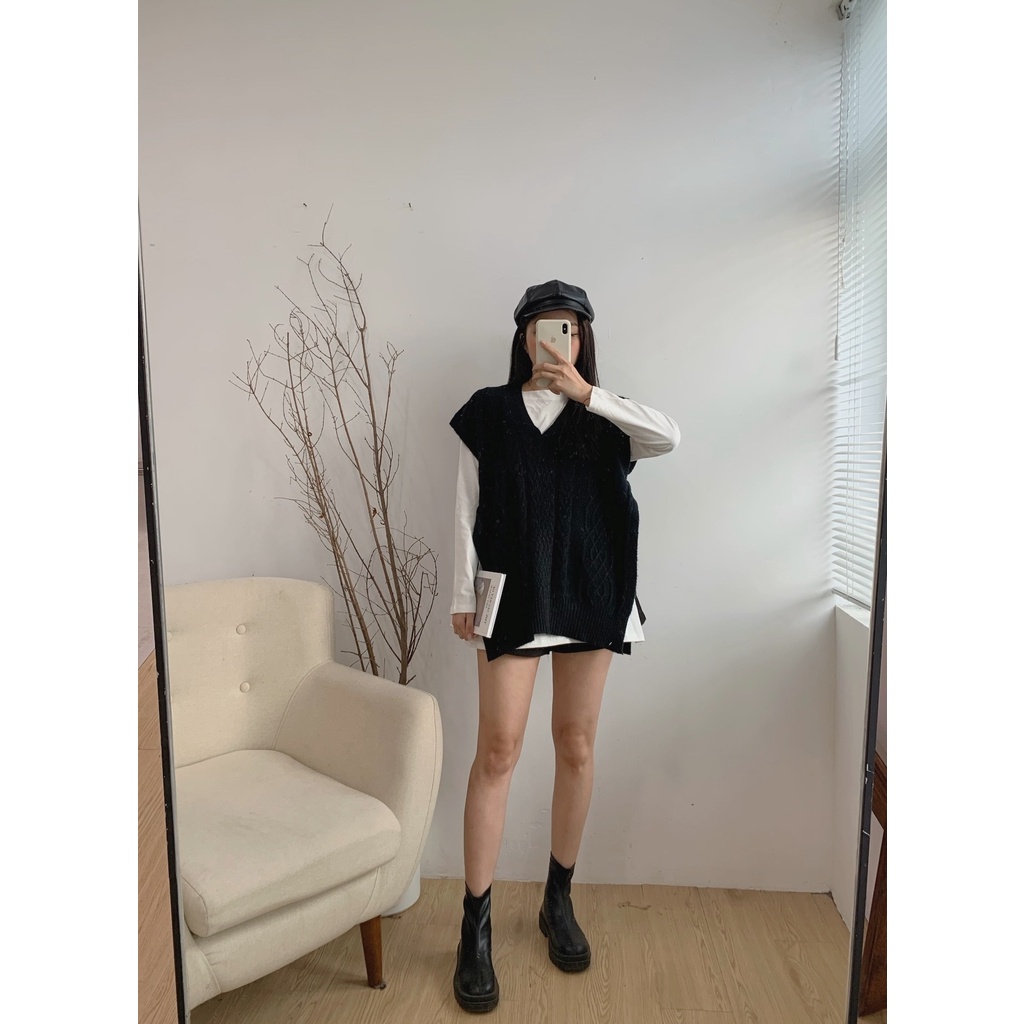 Áo ghile trám xẻ vạt A-1980, ghi le nữ họa tiết trám xẻ tà | BigBuy360 - bigbuy360.vn