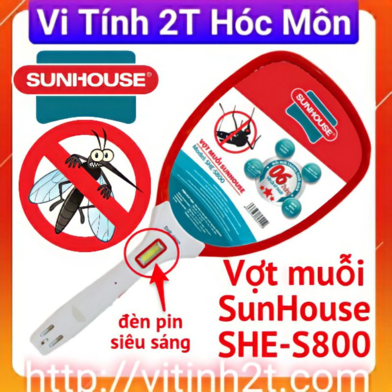 Vợt muỗi cao cấp Sunhouse S800 (Hàng cao cấp nhất, có đèn LED)