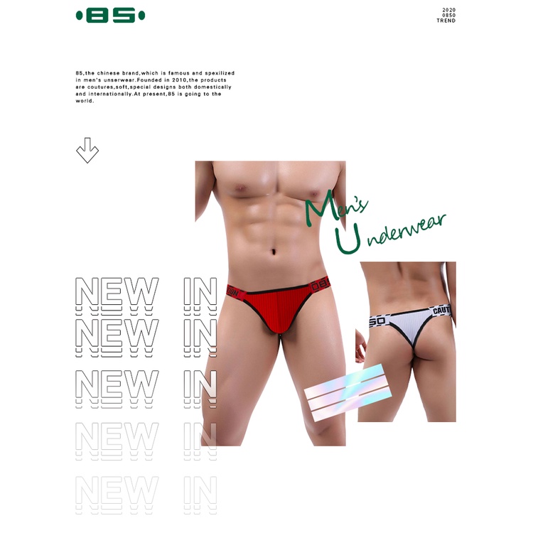 [Cửa Hàng Chính Thức Của Nam Giới] BS3208 Quần Lót Dây Cotton Lưng Thấp Thời Trang Gợi Cảm Cho Nam BS3208