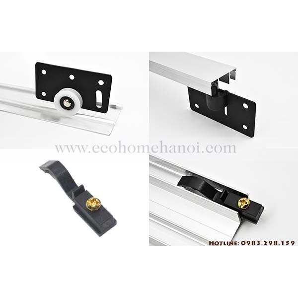 Ray và bánh xe cửa lùa đôi lắp nổi hợp kim nhôm SD5002R