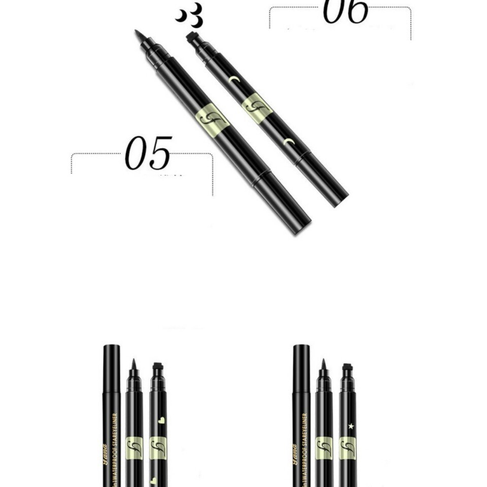 Bút Kẻ Mắt Xăm Hình Ngôi Sao & Trái Tim 2 Đầu