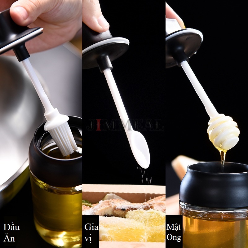 Bộ Lọ, Hộp, Hũ Đựng Gia Vị, Hũ Thủy Tinh Đựng Gia Vị, Dầu Ăn, Mật Ong 250ml 280ml + Chai Đựng Dầu Ăn 500ml