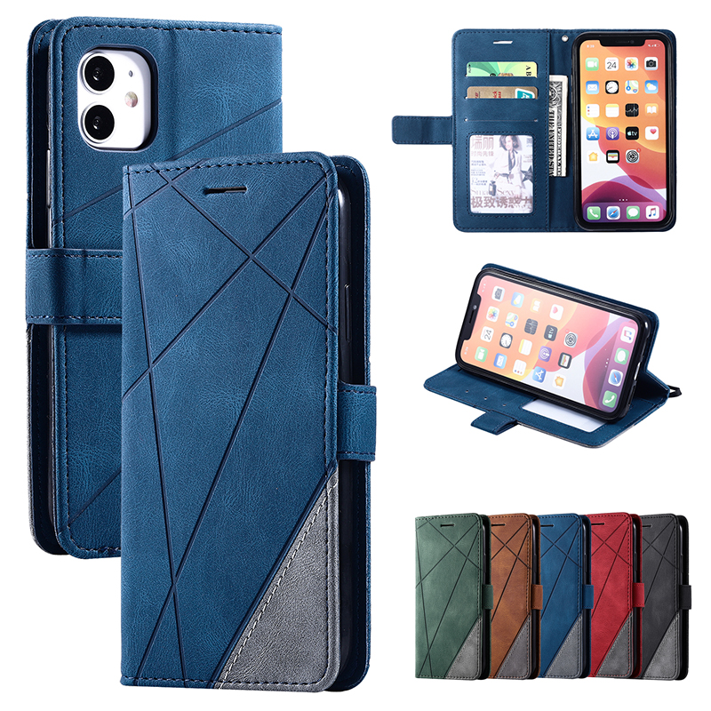Bao da màu sắc tương phản thời trang thích hợp cho Iphone 13 12 Mini 11 Pro Xs Max Xr I8 I7 Plus Se2020