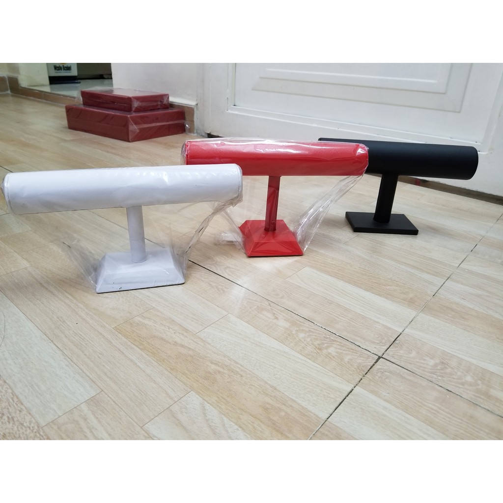 Trụ treo trang chữ T da 1 tầng trưng bày vòng tay trưng bày trang sức cao 14,5cm ngang 24,5cm | BigBuy360 - bigbuy360.vn