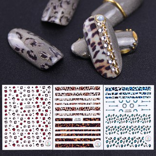 Miếng dán đề can dán móng tay hình da báo và chữ