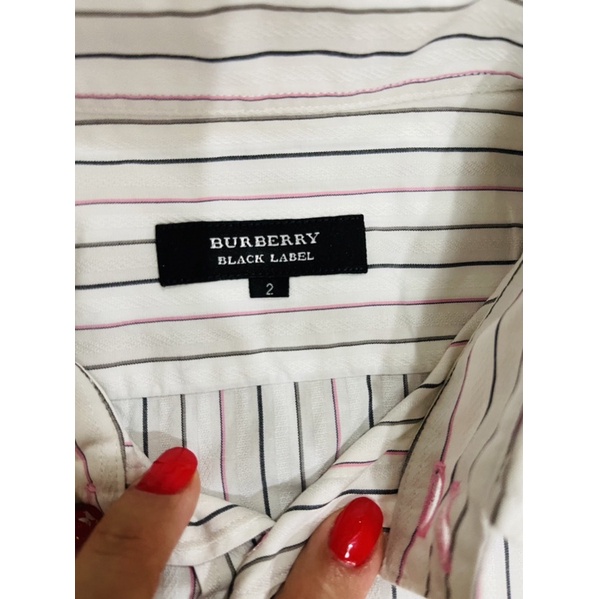 Áo sơ mi kẻ sọc Burberry Black Label  nam size 2US