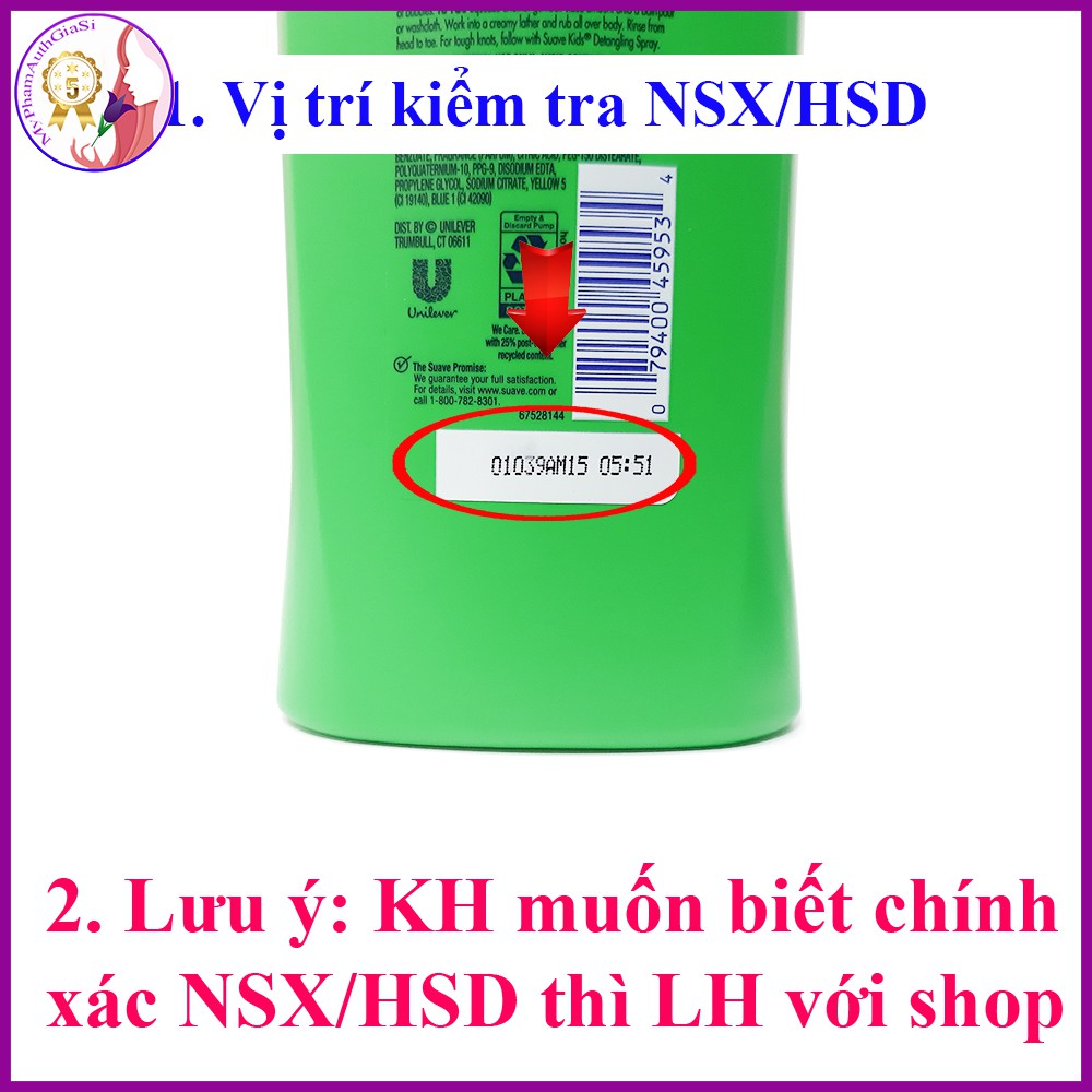 Sữa tắm gội toàn thân Suave Kids dưỡng ẩm mềm mại và an toàn cho da bé 532ml Mỹ